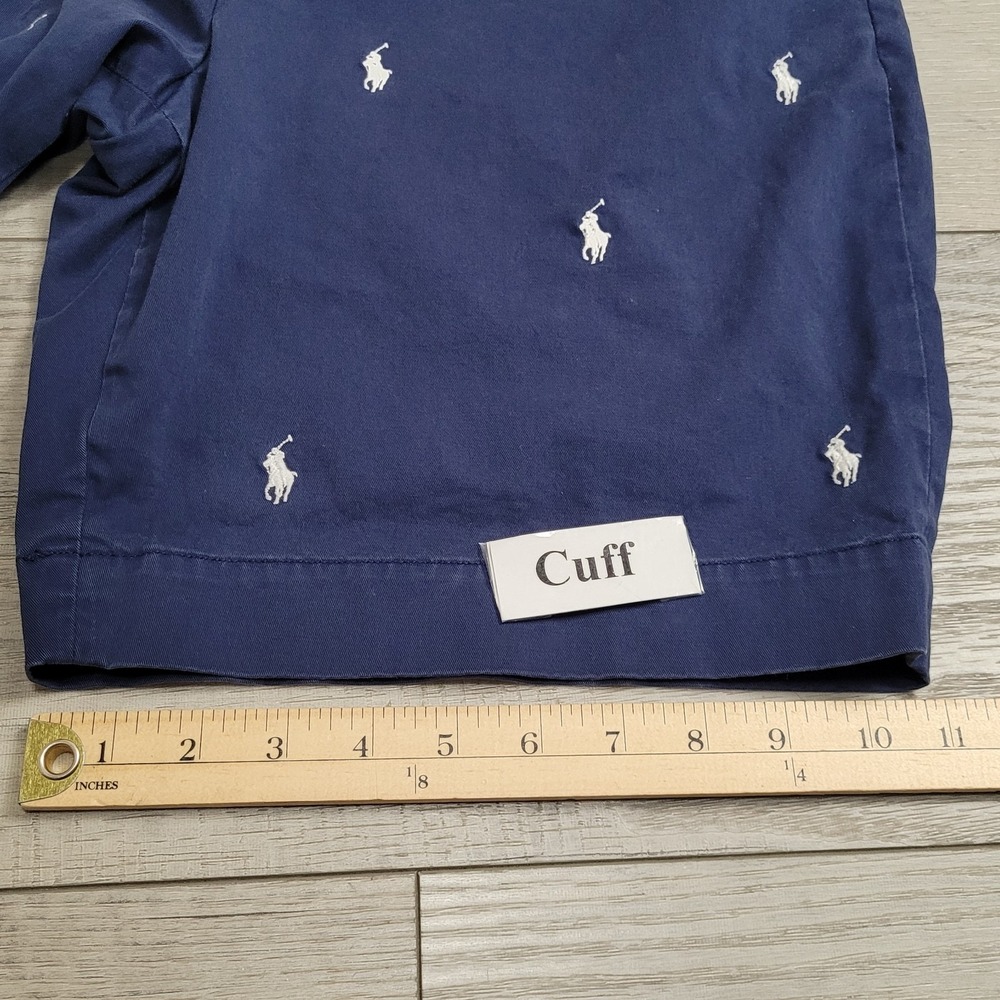 🐎POLO Ralph Lauren Allover Pony 9" Stretch Classic Fit Chino Shorts Blue Men 36 - Picture 14 of 16